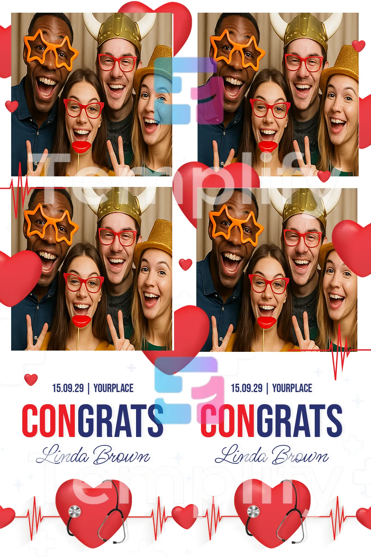 Congrats doctor party photo booth template