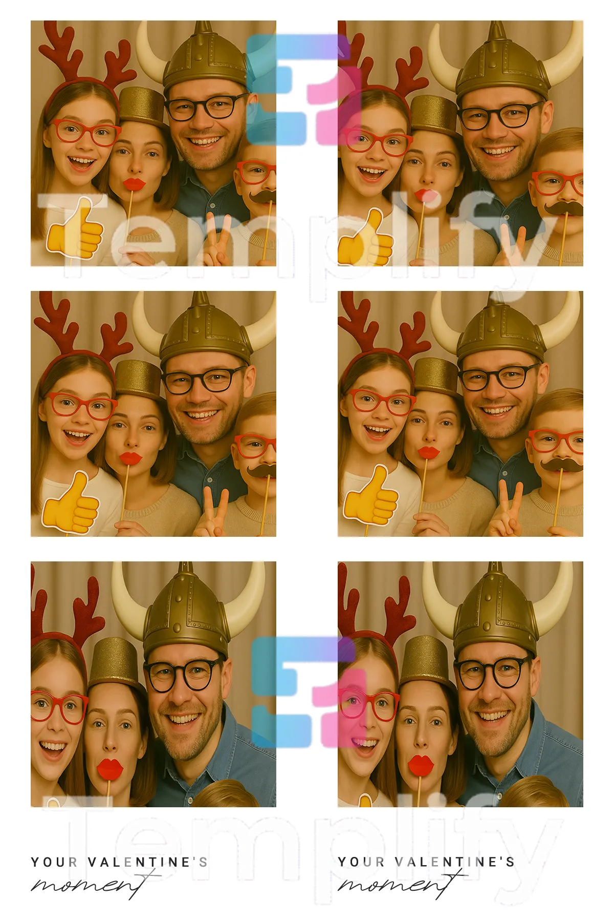 Modern valentinese day photo booth template