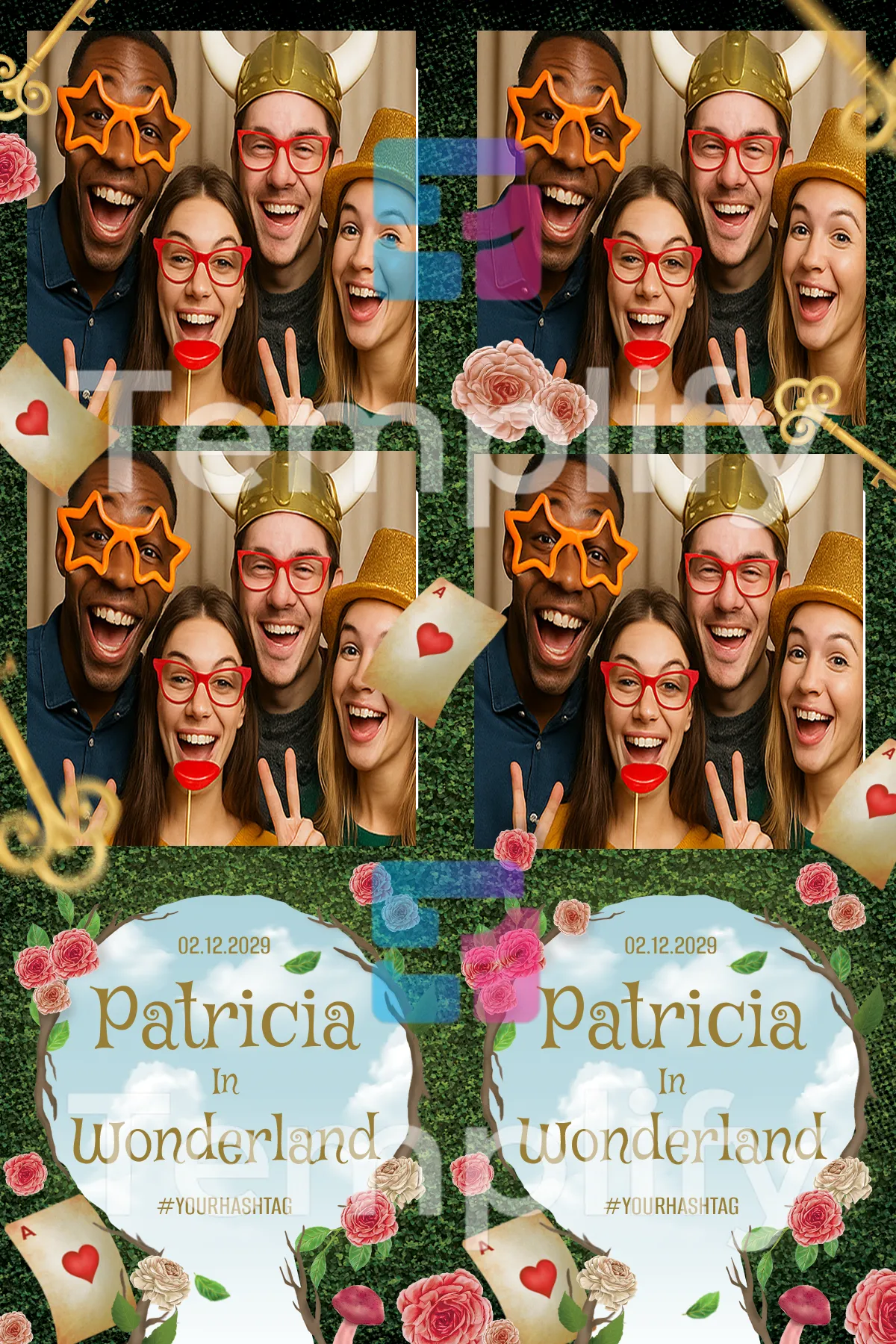 Wonderland party photo booth template