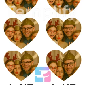 Valentines heart photo booth template