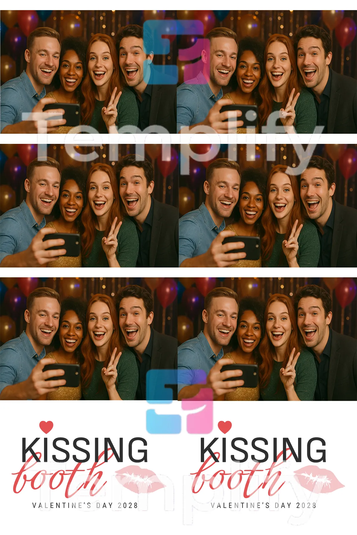 Valentines day photo booth template