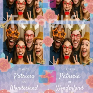 Wonderland party photo booth template