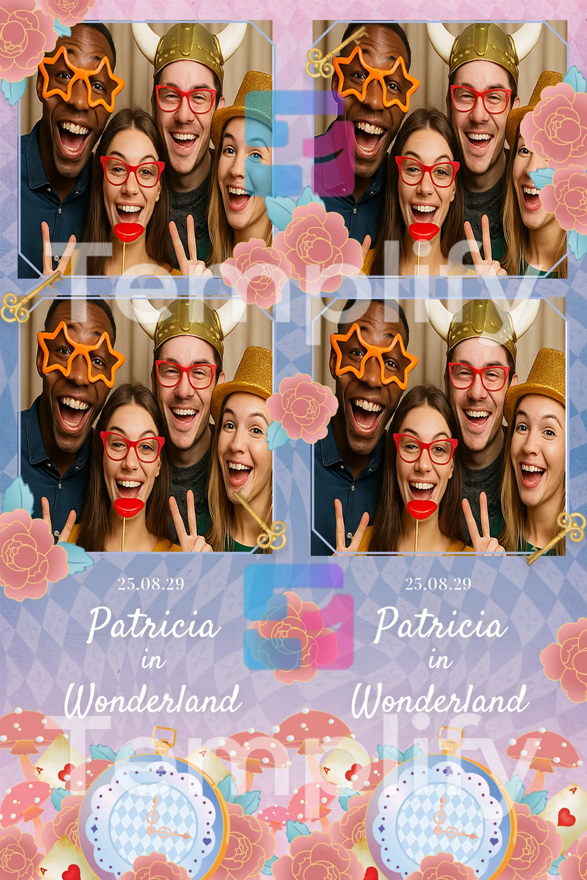 Wonderland party photo booth template