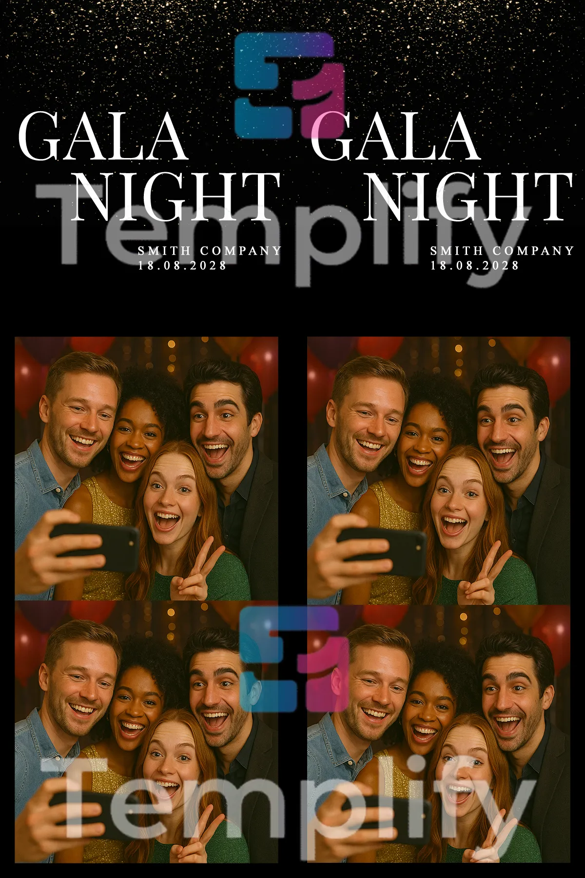 Gala night photo booth template