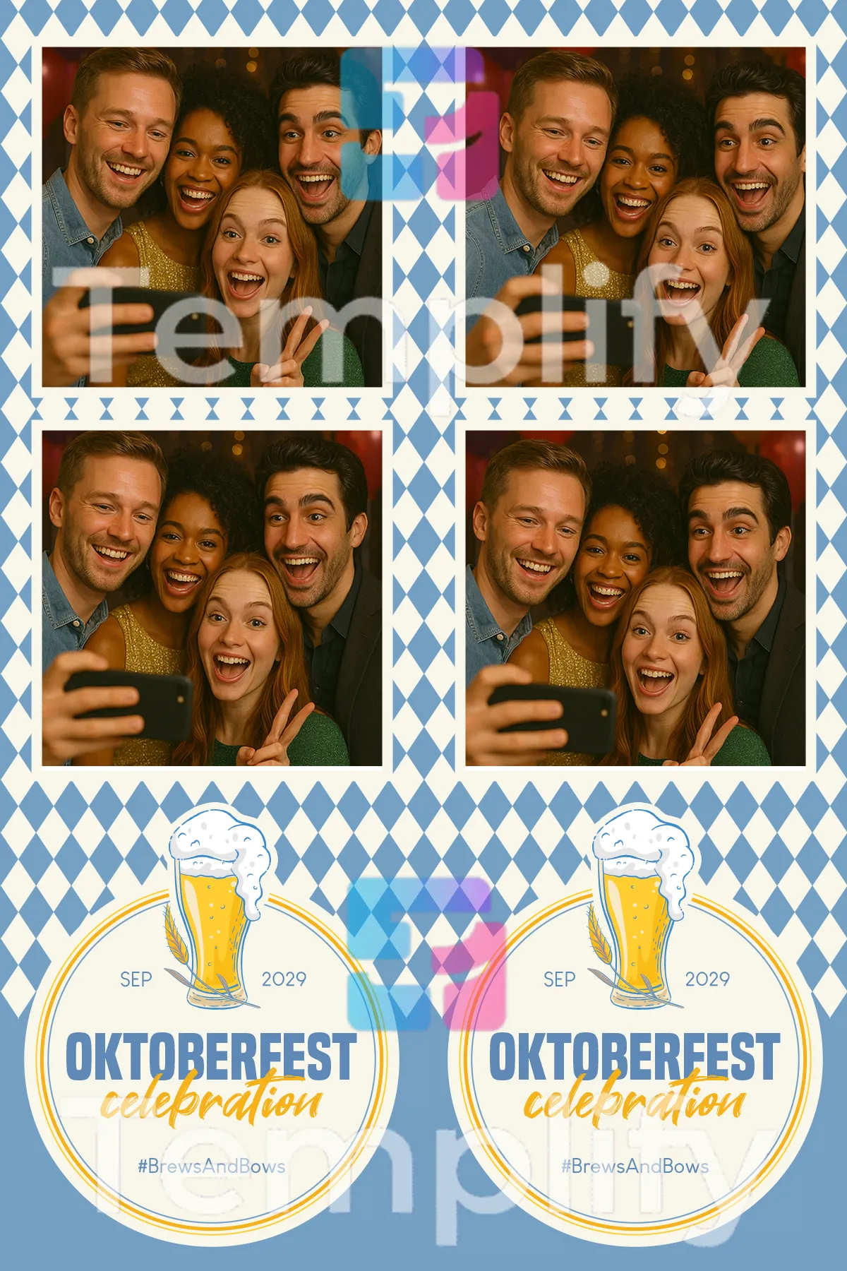 Bavarian oktoberfest photo booth template