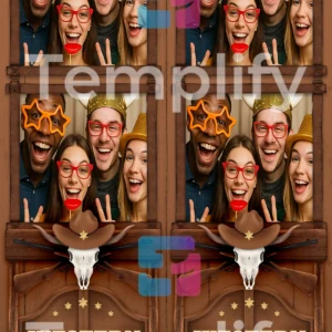 Western night party photo booth template