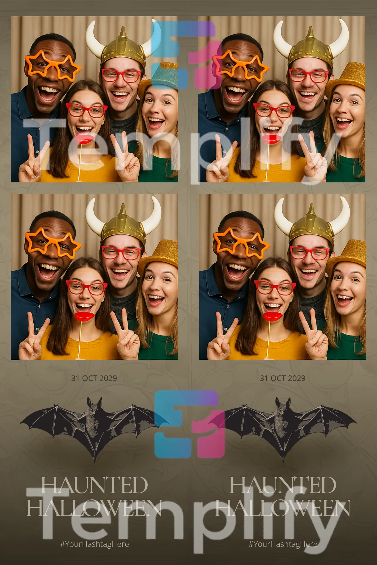 Halloween photo booth template