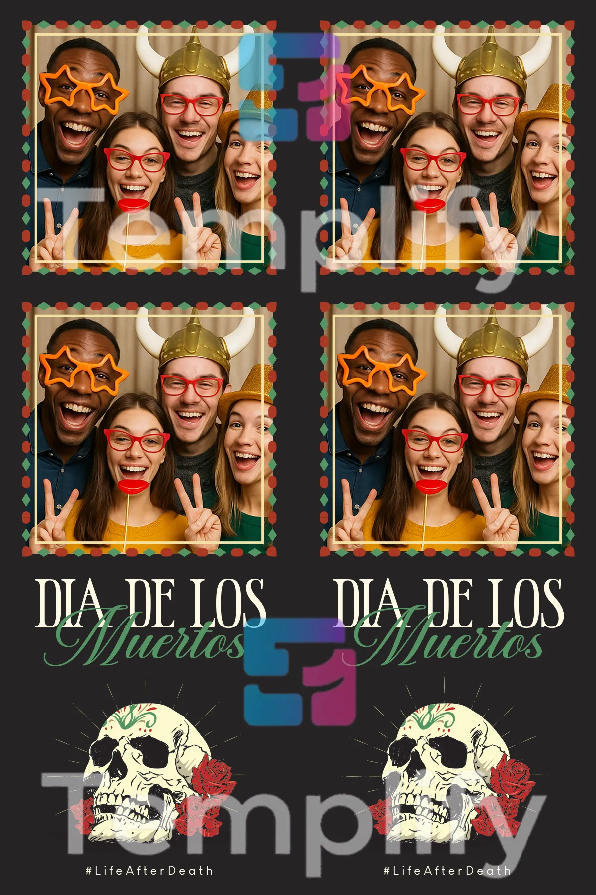Dia de los muertos photo booth template