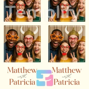 Autumnal wedding photo booth template