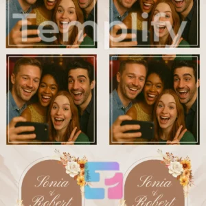 Autumn wedding photo booth template