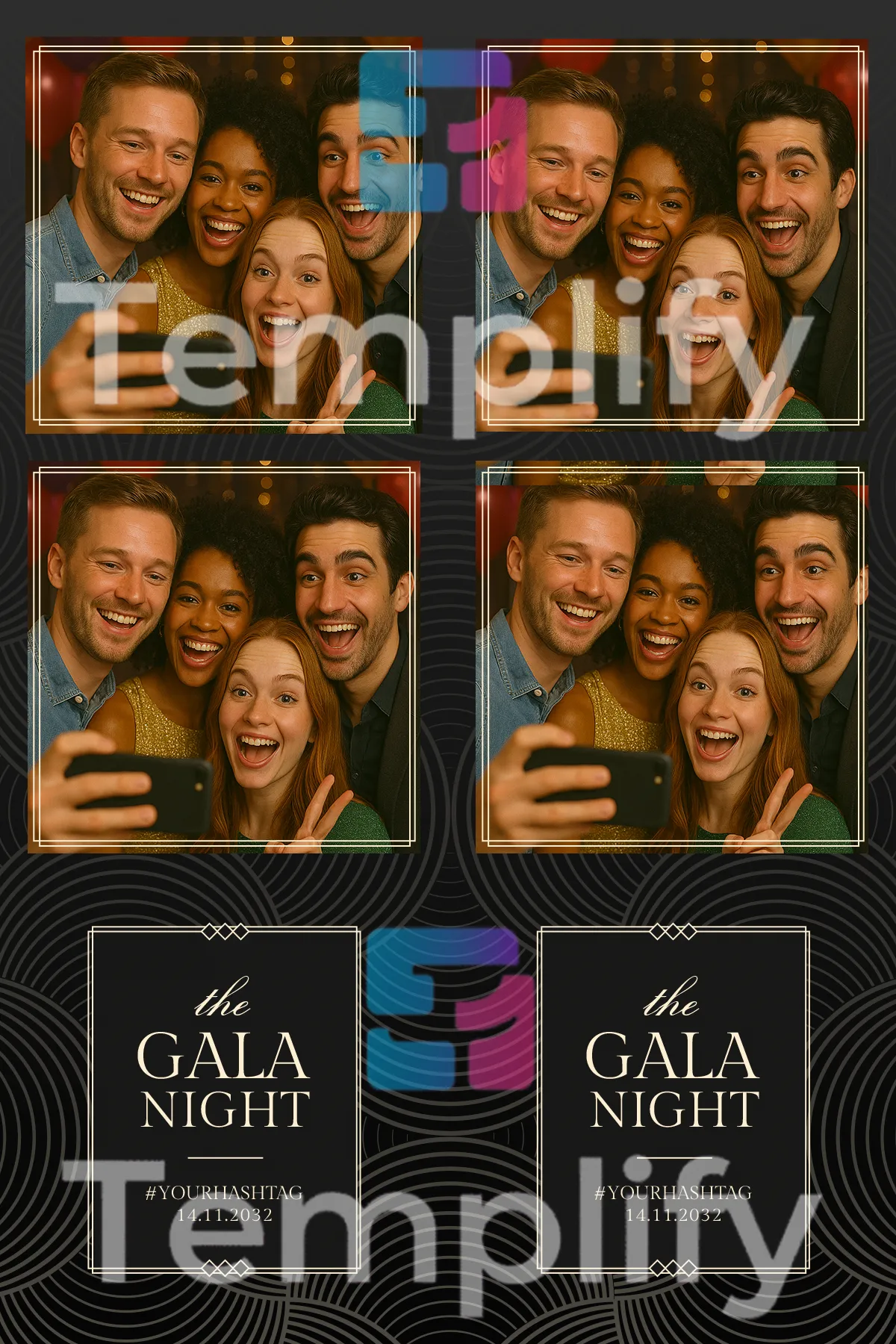 Gala night photo booth template
