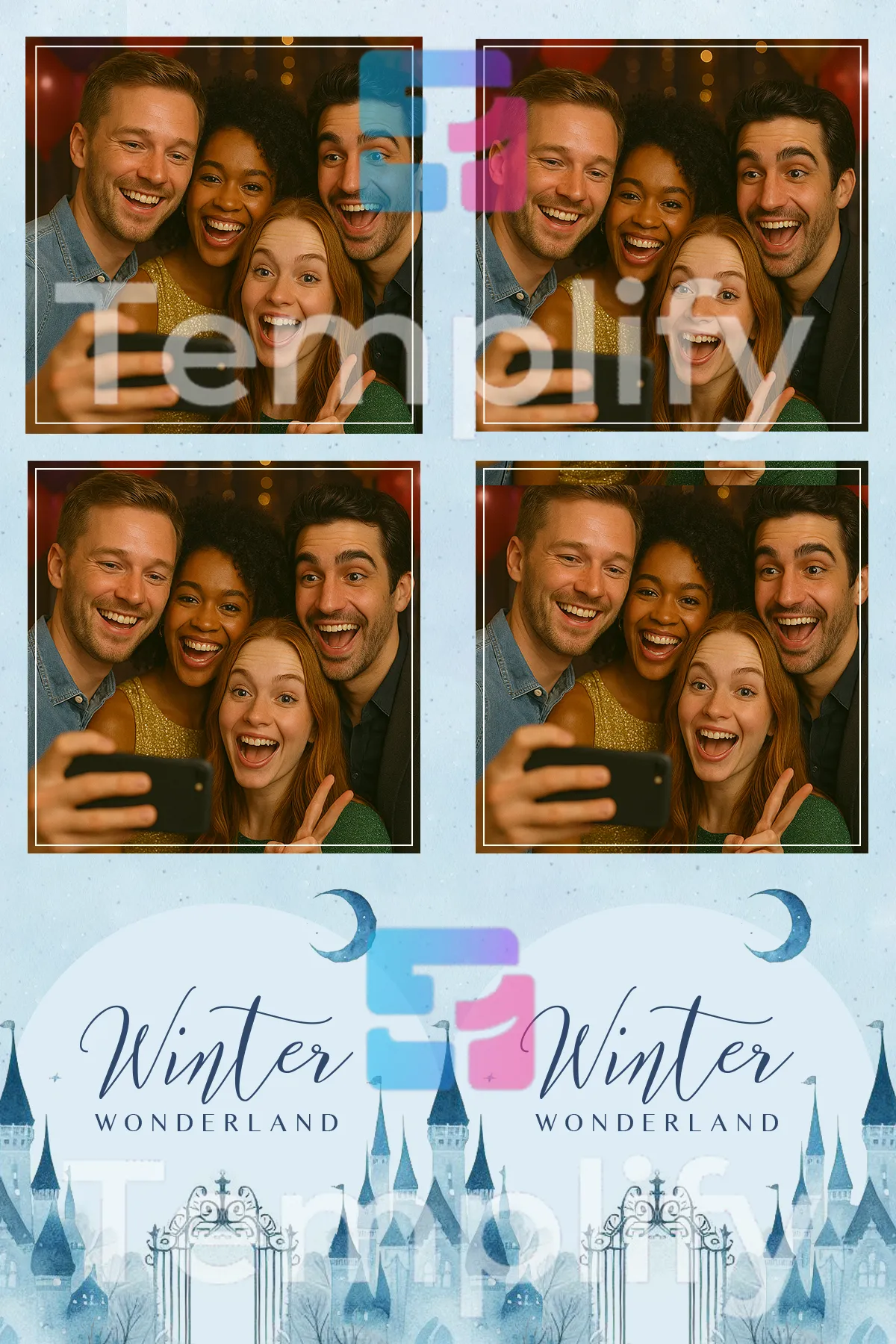 Winter wonderland photo booth template