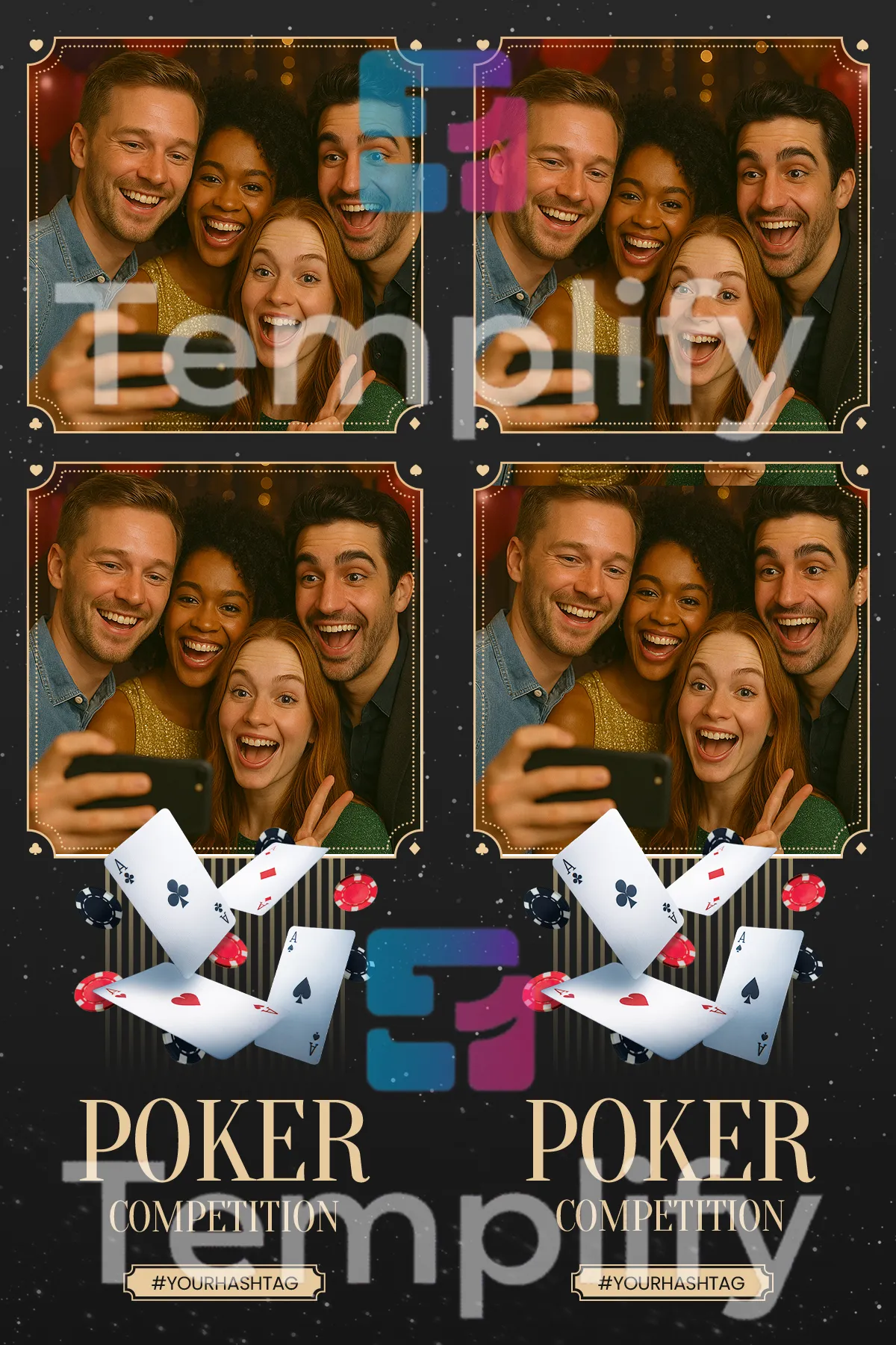 Poker night photo booth template