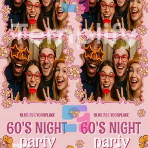 60s party photo booth template
