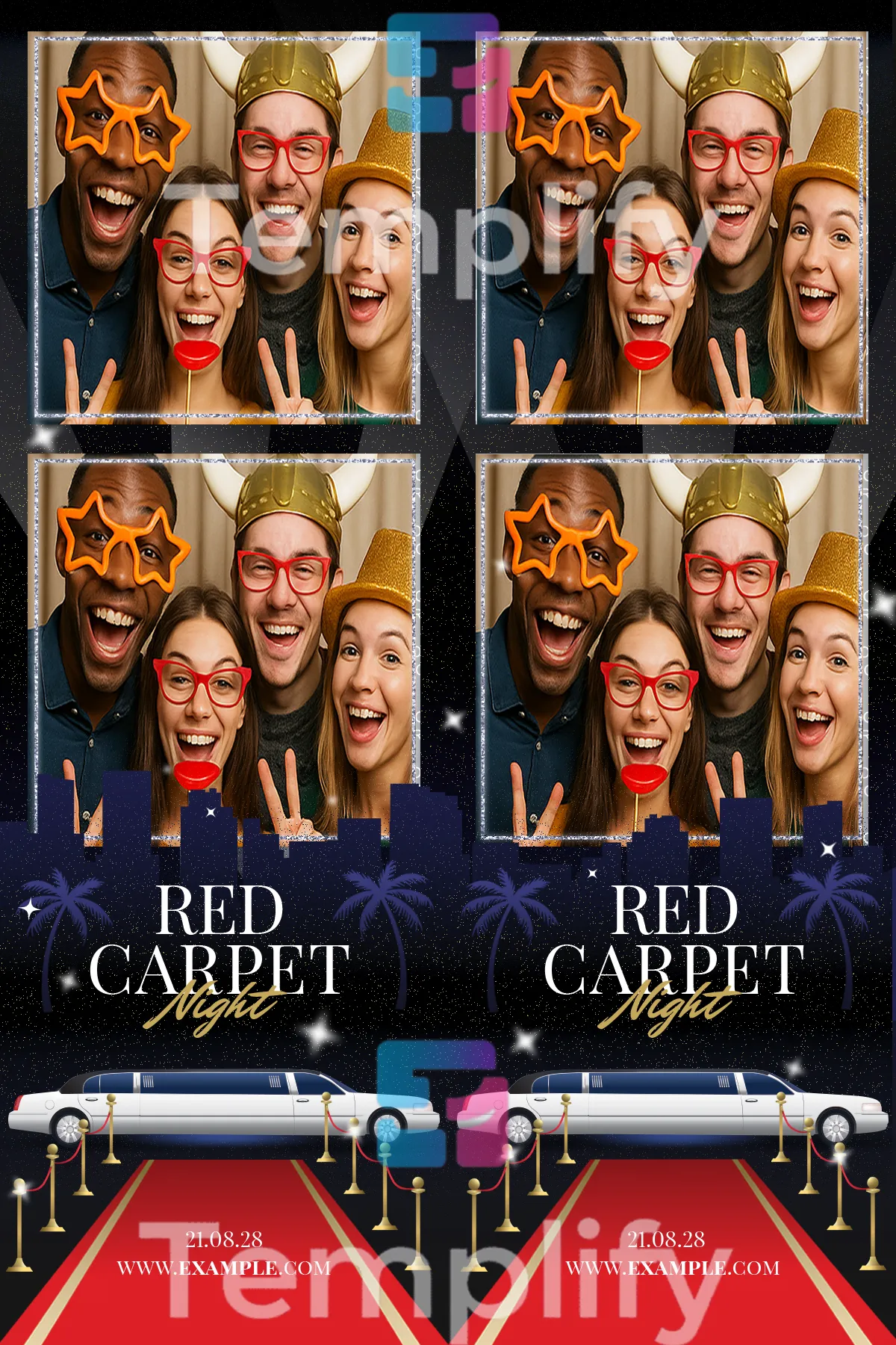 Red carpet photo booth template