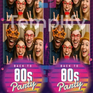 80s party photo booth template