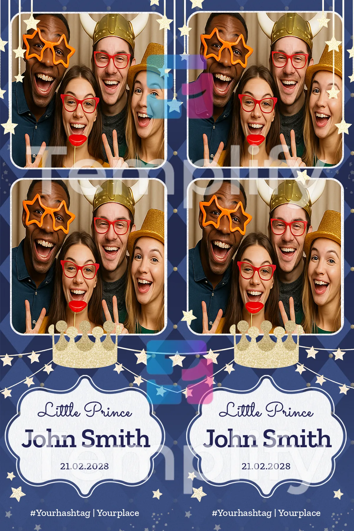 Little prince party photo booth template