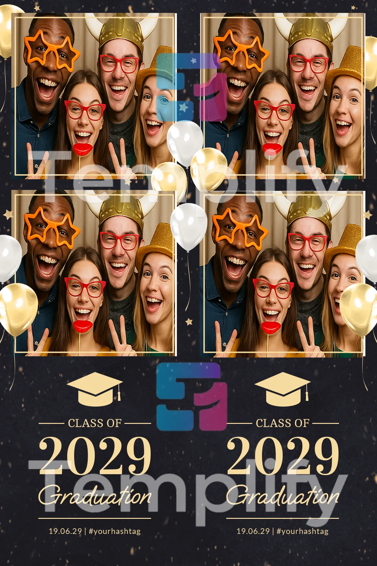 Graduation party photo booth template