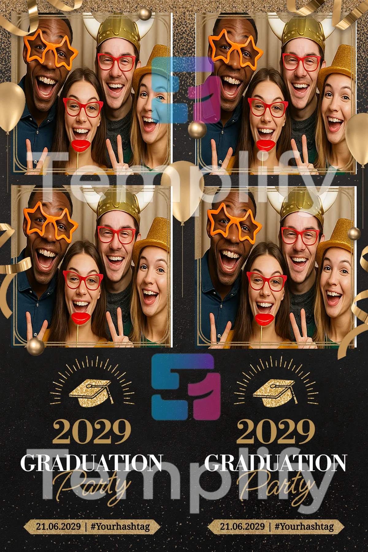 Graduation party photo booth template