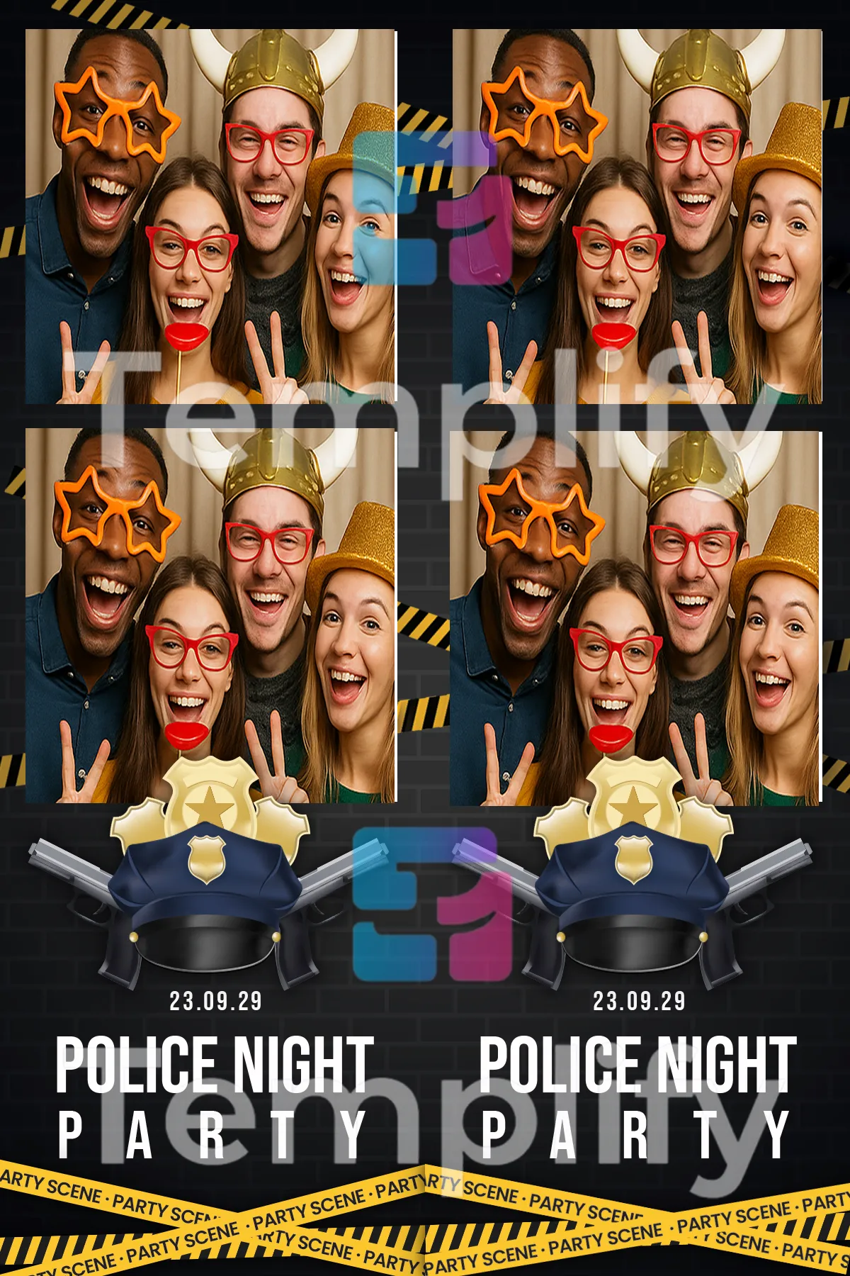 Police party photo booth template