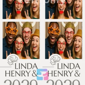 Typographic wedding photo booth template