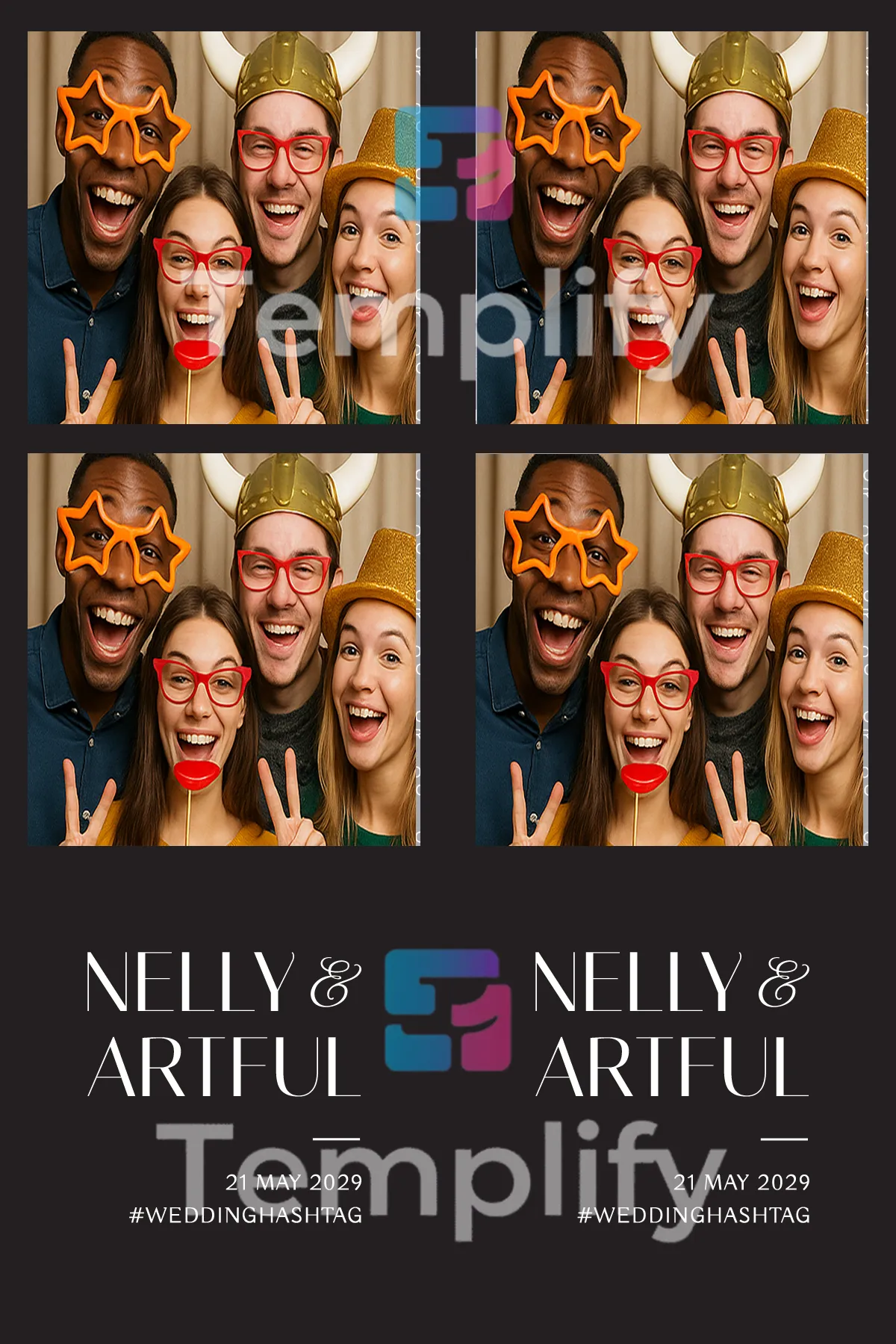 Black minimalist photo booth template