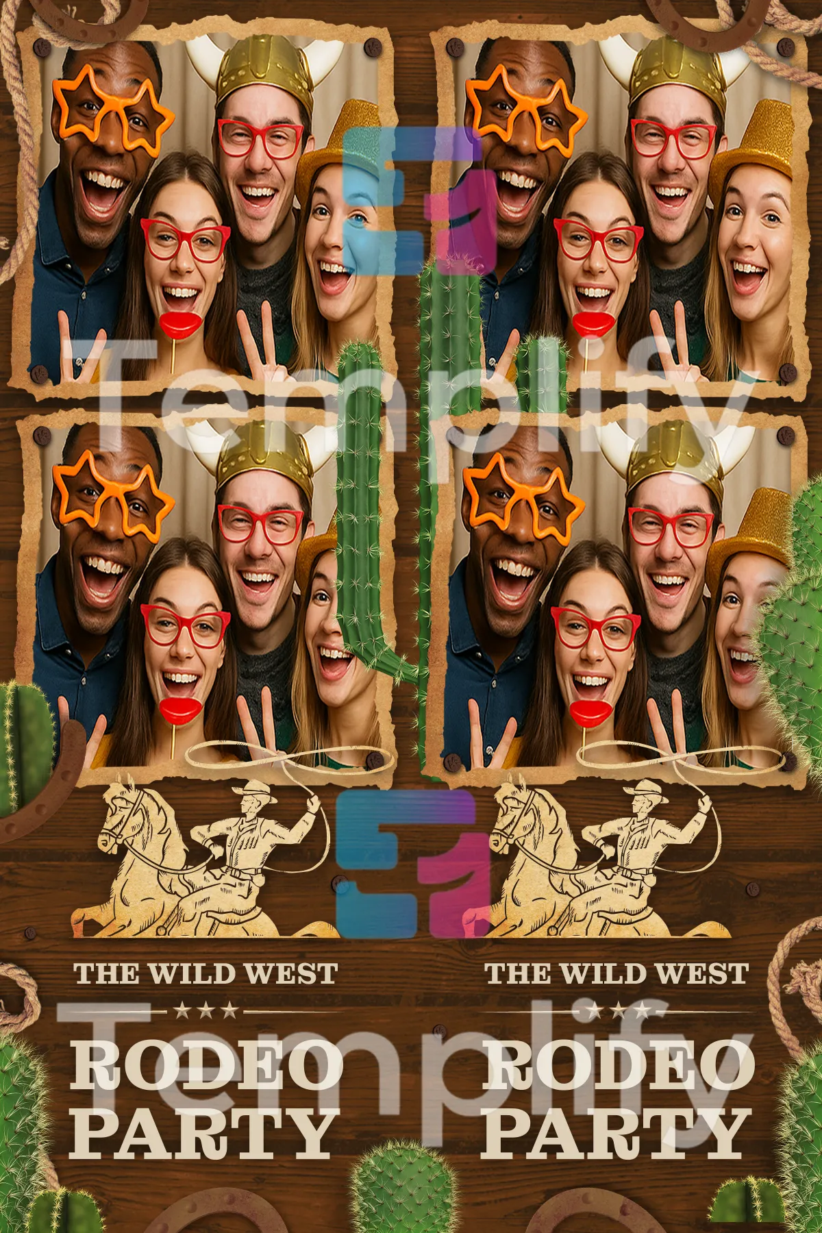 Rodeo party photo booth template