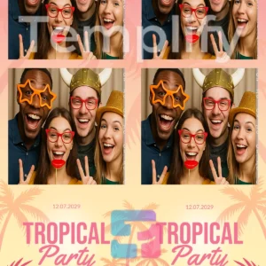 Tropical party photo booth template