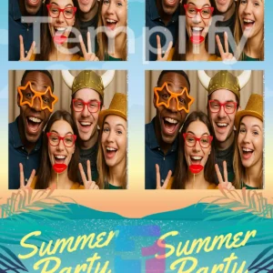 Tropical summer photo booth template