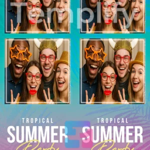 Tropical summer party photo booth template