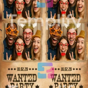 Wanted party photo booth template