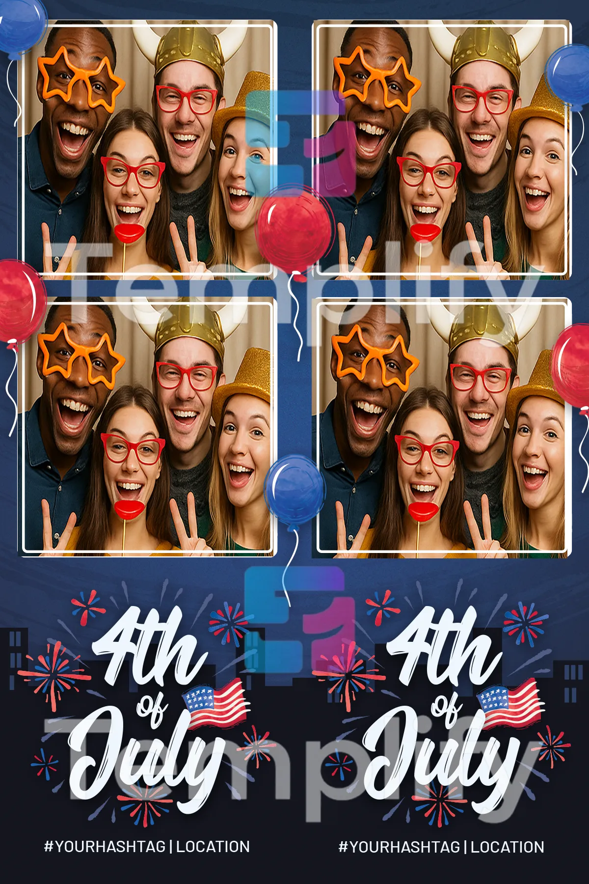 4th july photo booth template