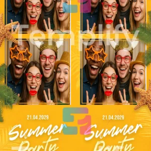 Yellow summer photo booth template