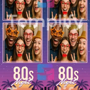80s party photo booth template