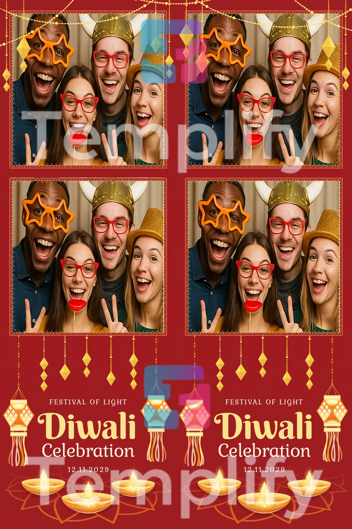 Diwali festival photo booth template