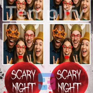 Halloween scary night photo booth template