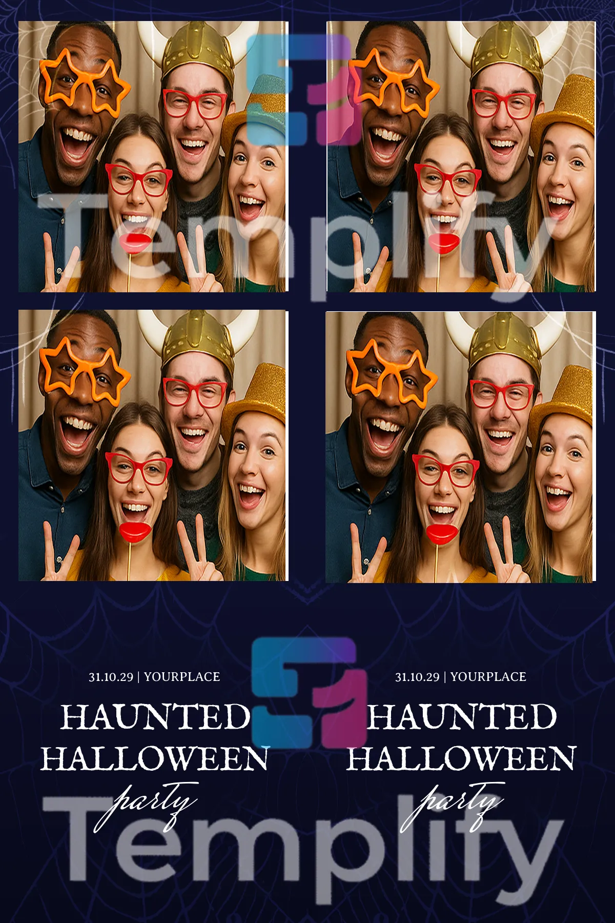 Haunted halloween photo booth template