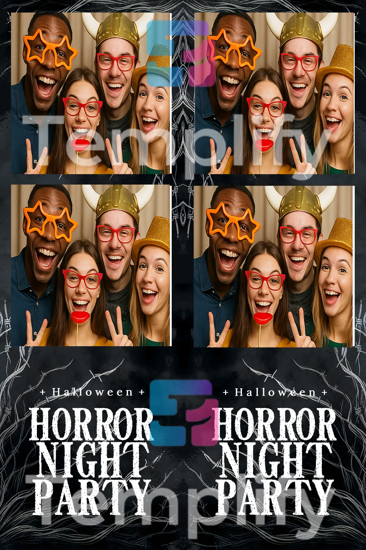 Horror night party photo booth template