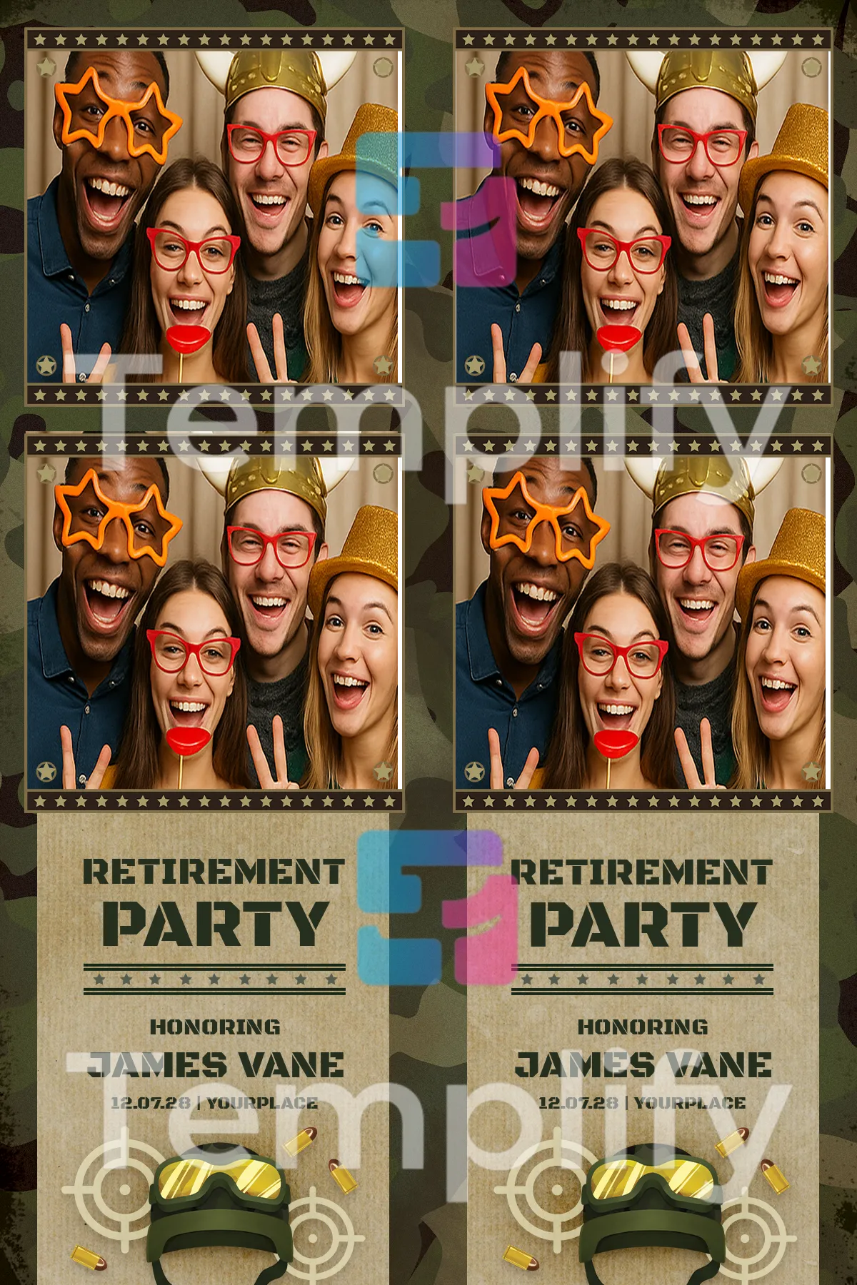 Retirement party photo booth template