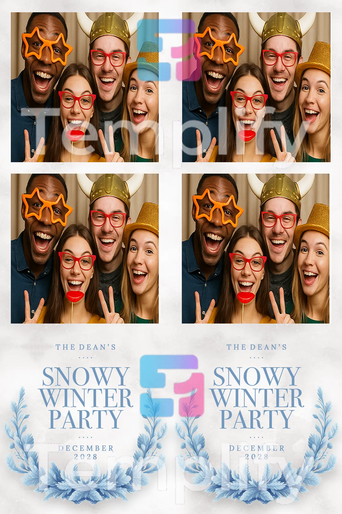 Winter photo booth template