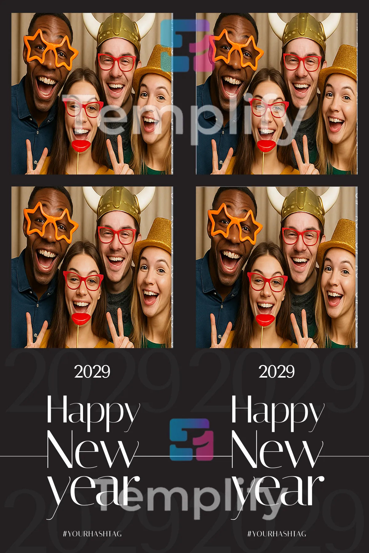 New year gala photo booth template