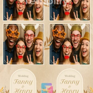 Autumn wedding photo booth template