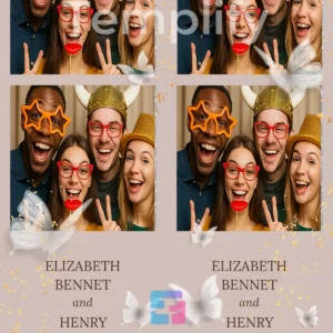 Autumn wedding photo booth template