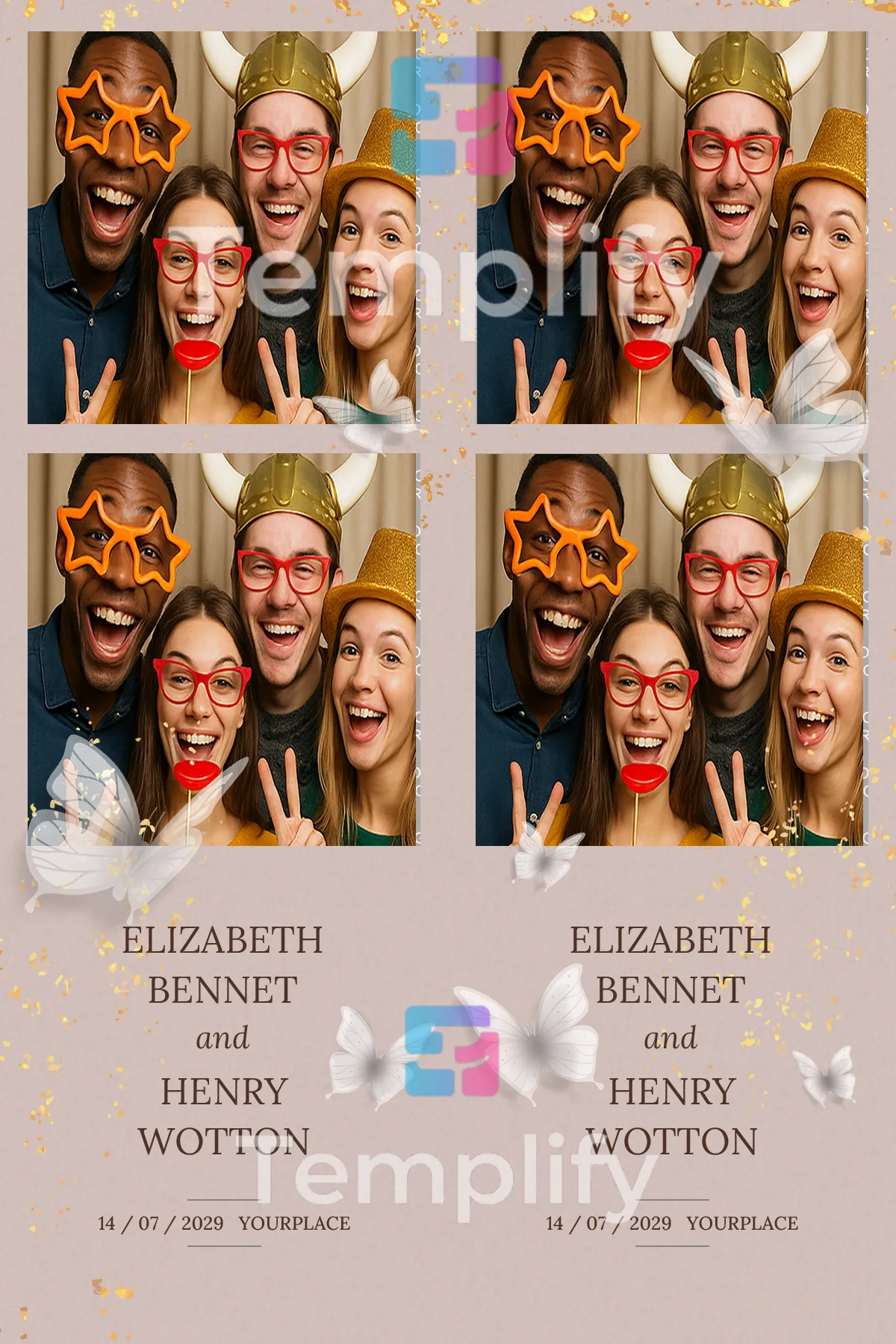 Autumn wedding photo booth template