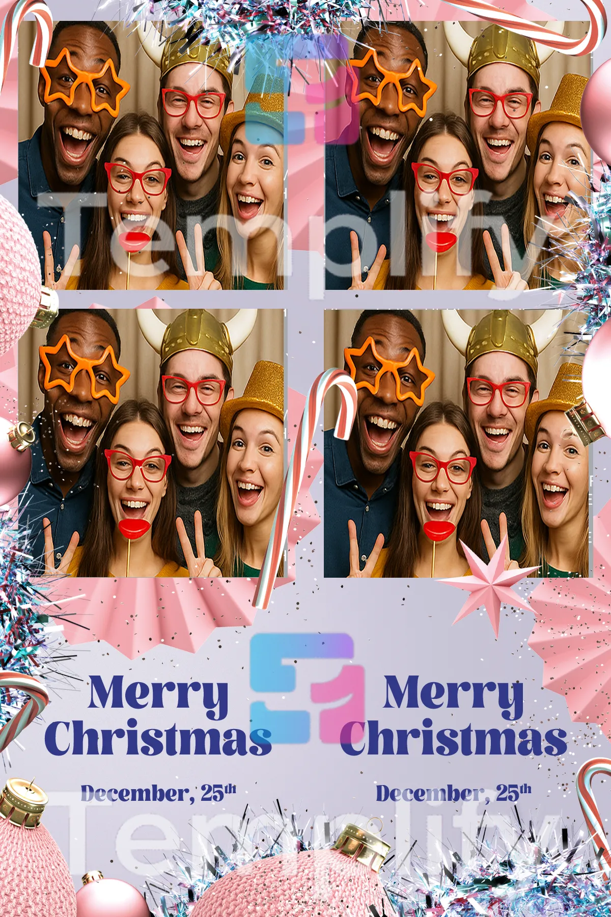 Christmas photo booth template