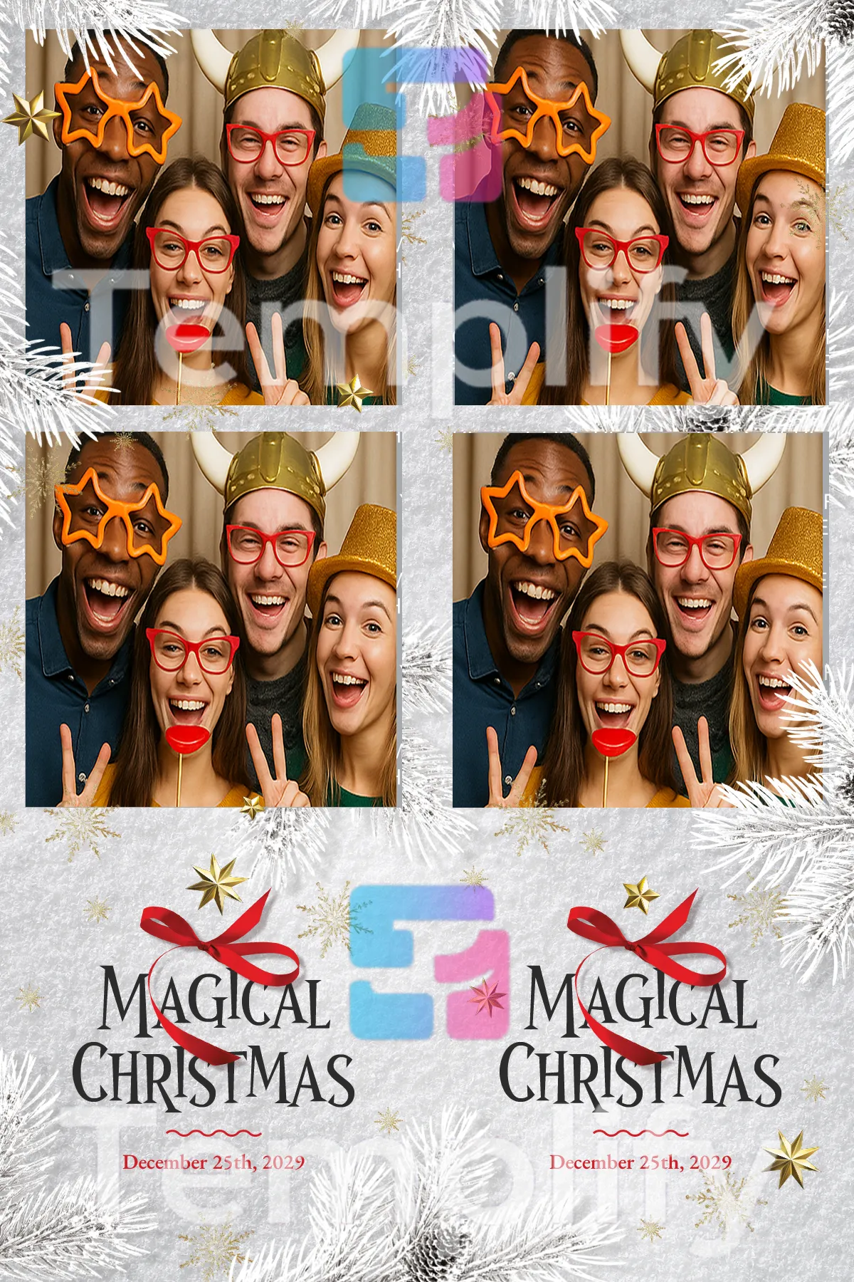 Magical christmas photo booth template