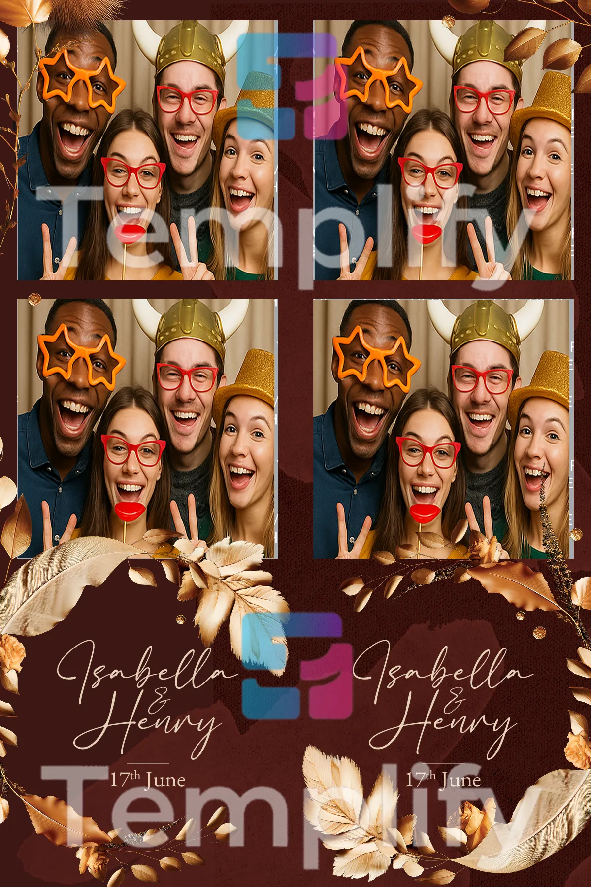 Autumn photo booth template