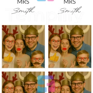 Yellow butterflies photo booth template