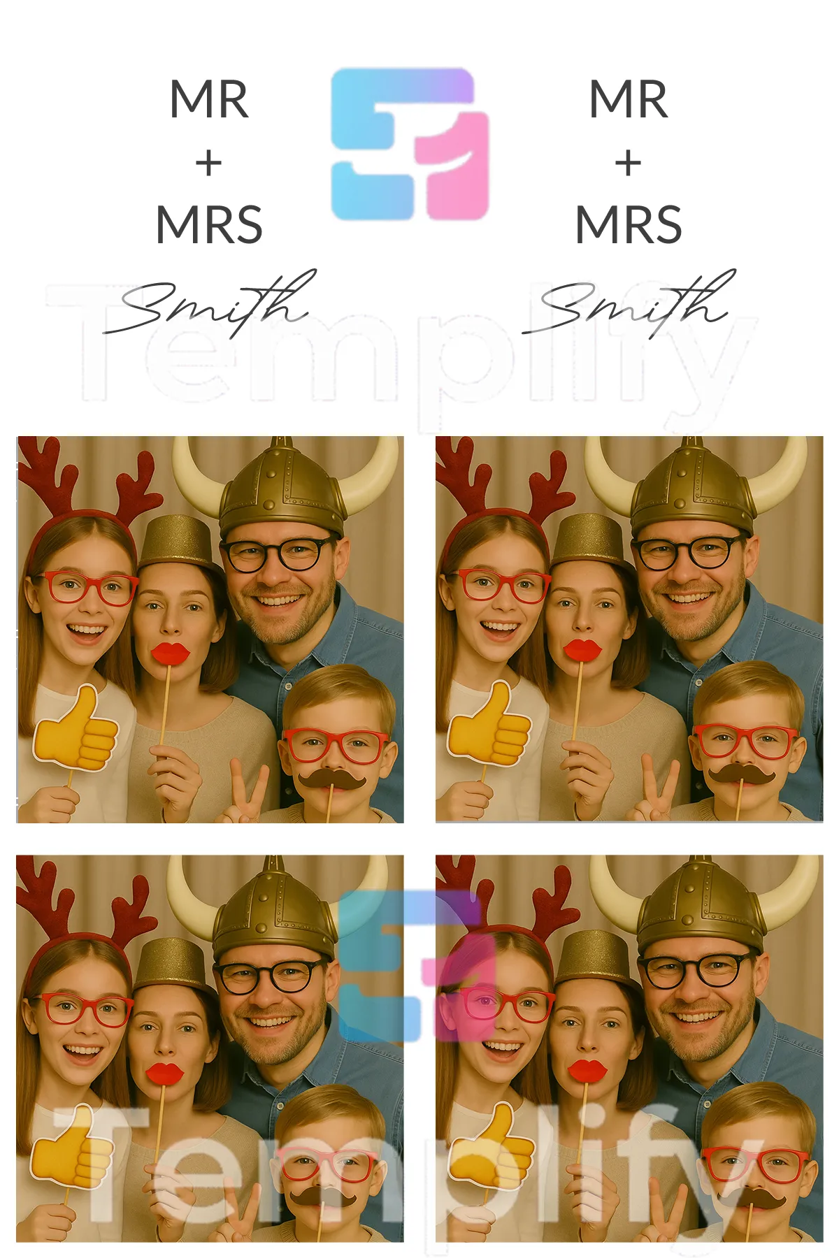 Minimalist black white photo booth template