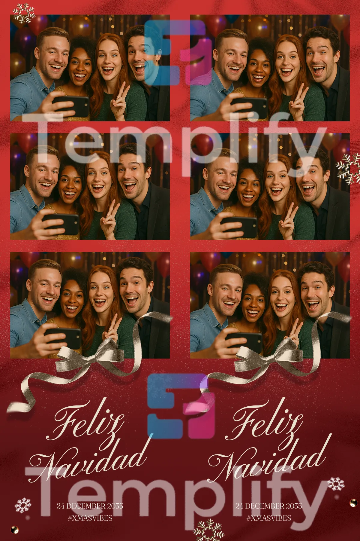 Feliz navidad photo booth template